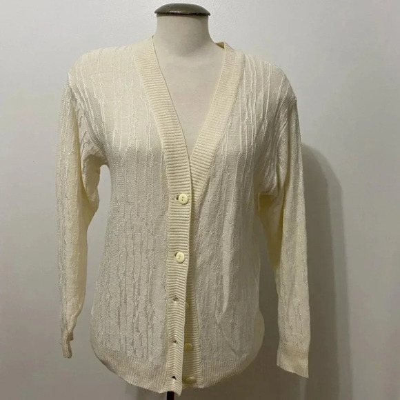 Vintage - V-Neck Button Down  Cardigan - Picture 2 of 6